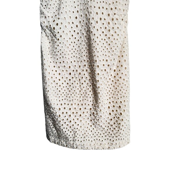 Charlotte Ronson 0 White Faux Leather Eyelet Sundress Mesh Detail - Picture 12 of 16